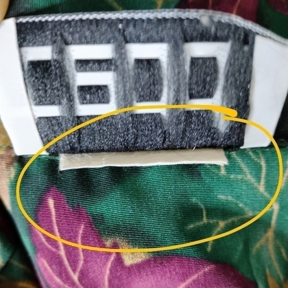 VTG 80s 90s Teddi Women's XL Satin Bomber Jacket AOP Leaf Full Zip Shoulder Pads - Picture 10 of 10